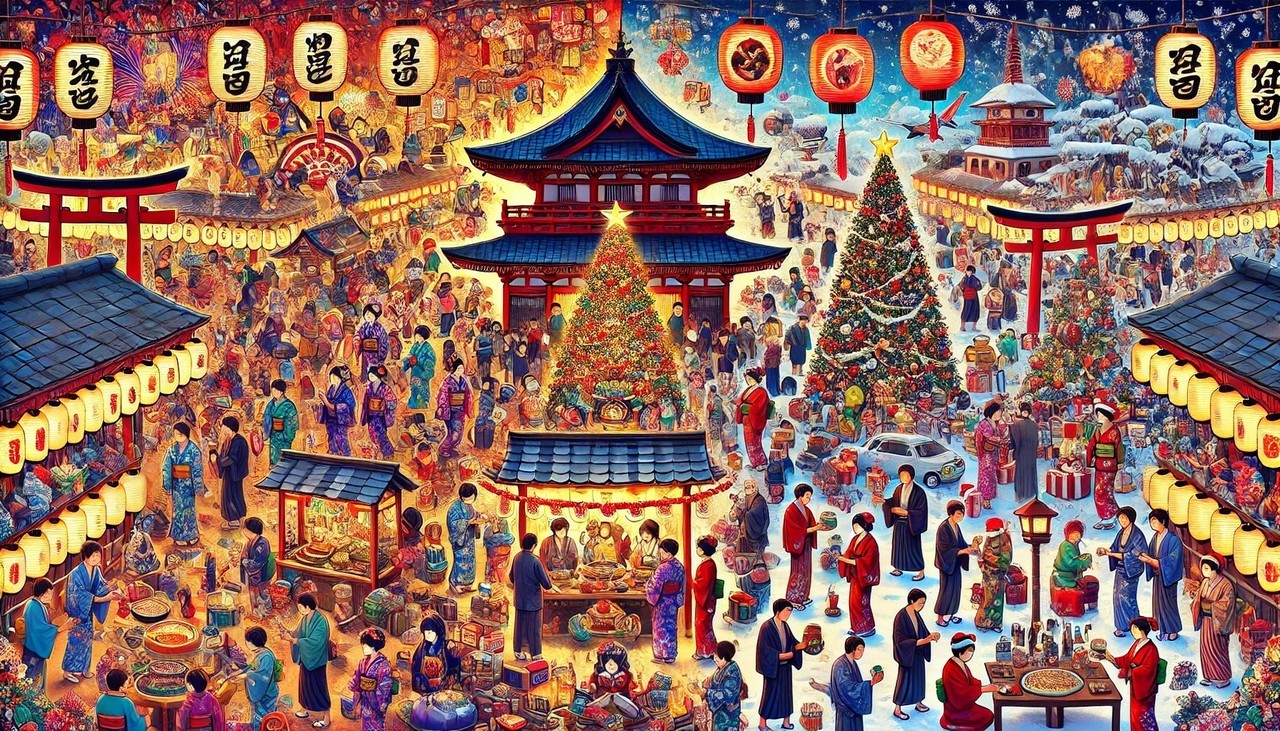「盆と正月とクリスマスが一緒に来たような忙しさ」を表現した画像