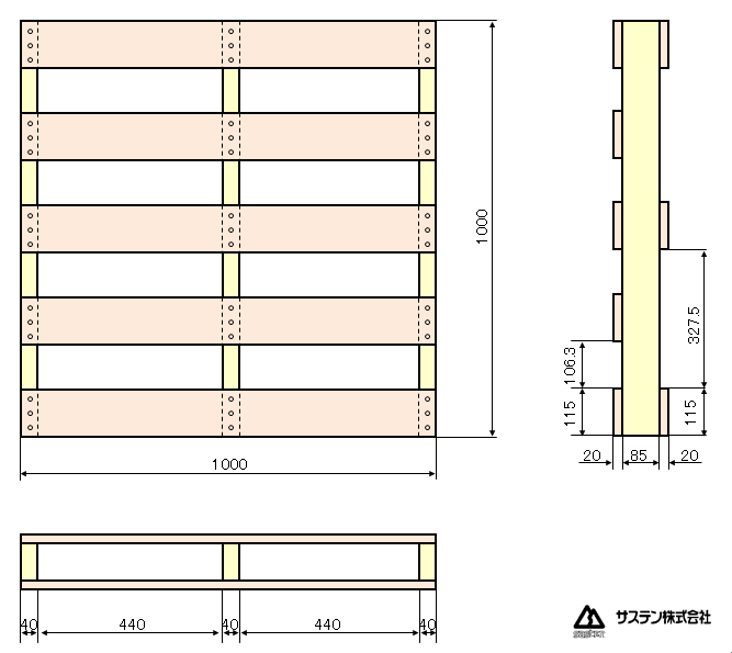 木製パレットNo.4図面