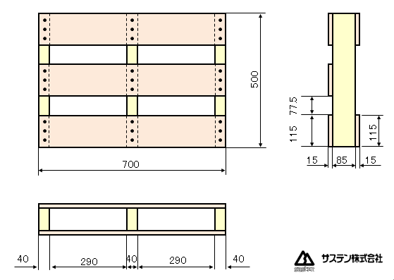 木製パレットNo.1図面