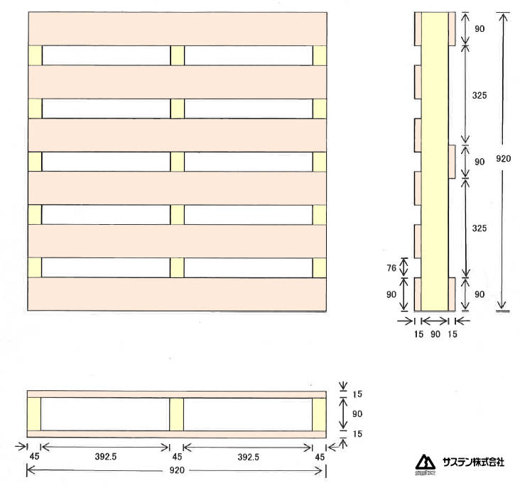 木製パレットNo.3図面