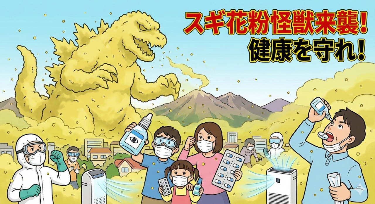 花粉襲来のイラスト