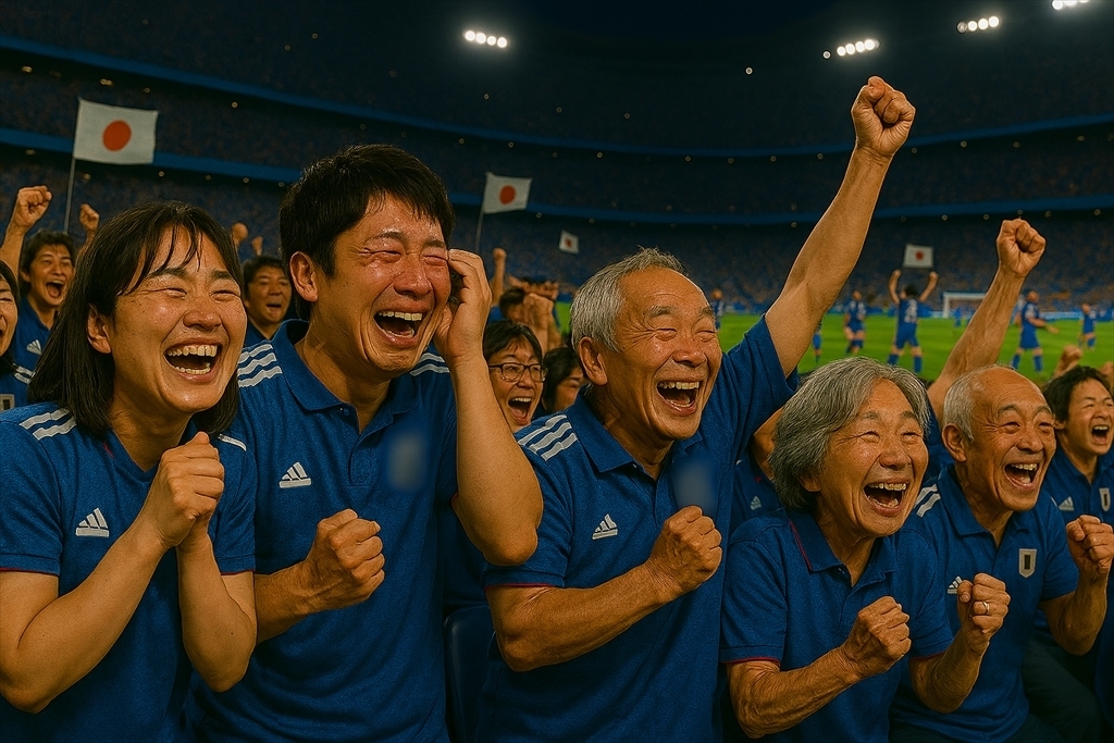 サッカー観戦で喚起するサポーター